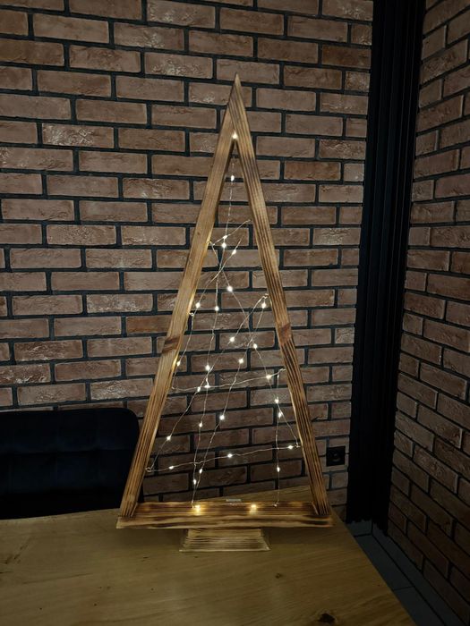 Choinka drewniana LED