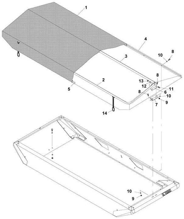 Stelaż z plandeką do rozsiewacza AMAZONE ZA-M ZAM 290x120 L1000 L2000