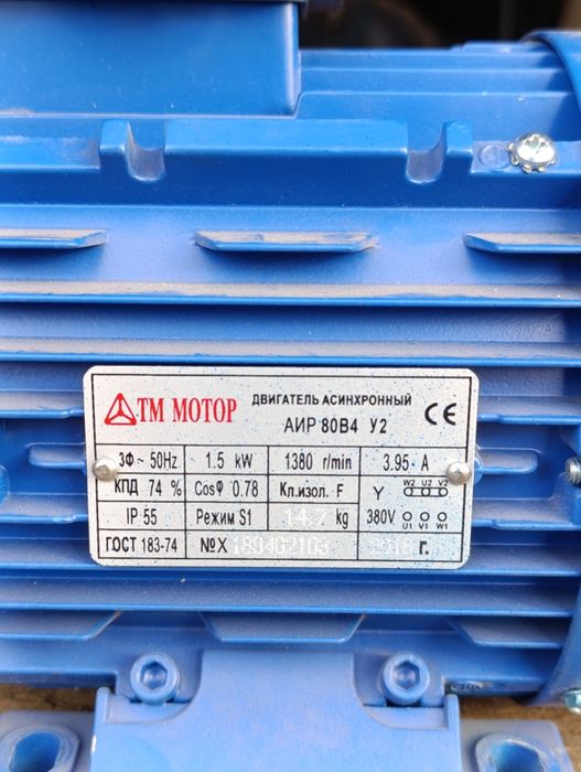 Електродвигун 1,5 Квт новий