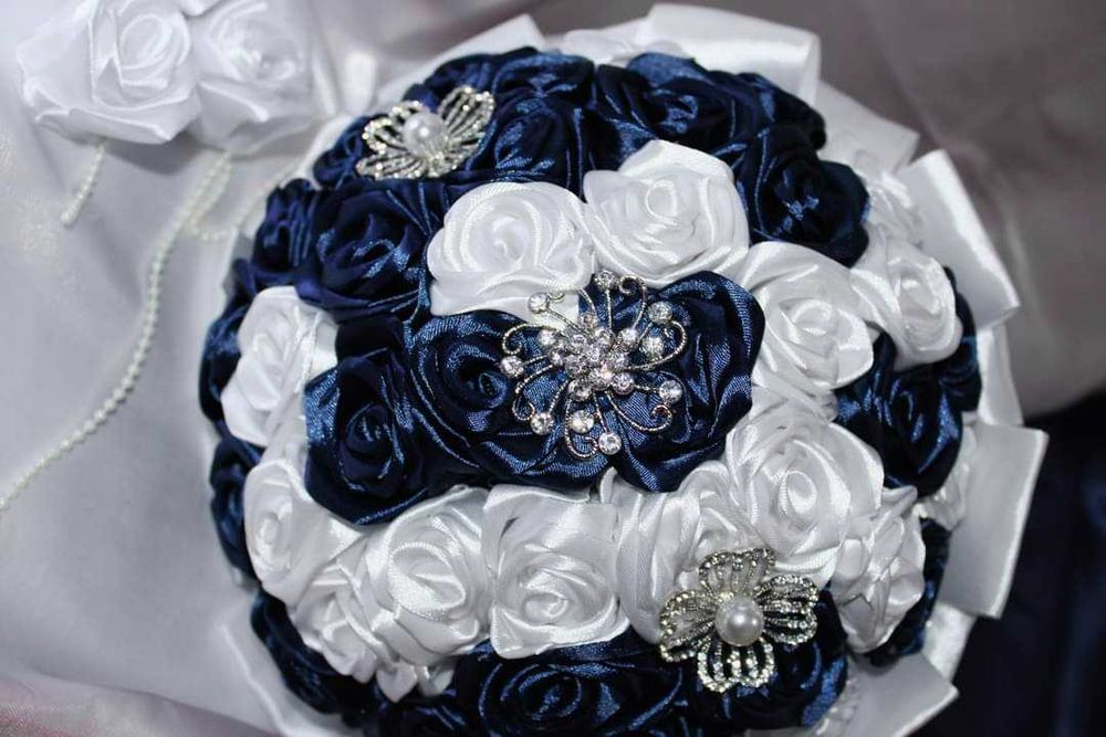 Buquê de noiva  Azul e Branco