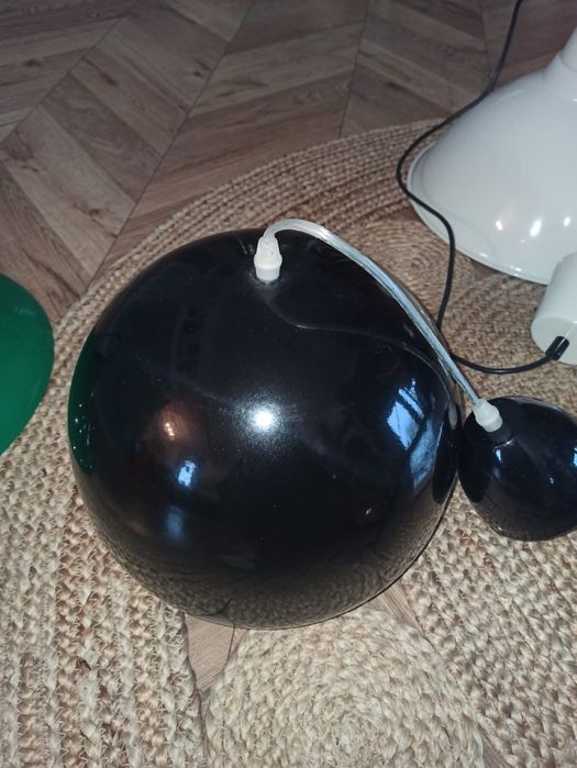 Metalowa czarna lampa wisząca, retro