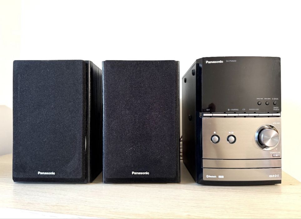 Wieża stereo z dwoma głośnikami  Panasonic pairing Bluetooth