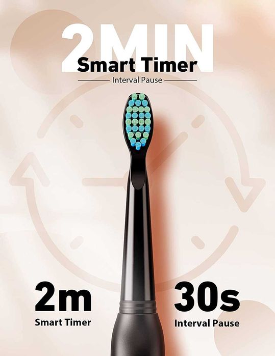 (NOVA) Escovas de dentes elétricas, com 8 cabeças de escova