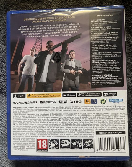 Jogo PS5 Grand Theft Auto V