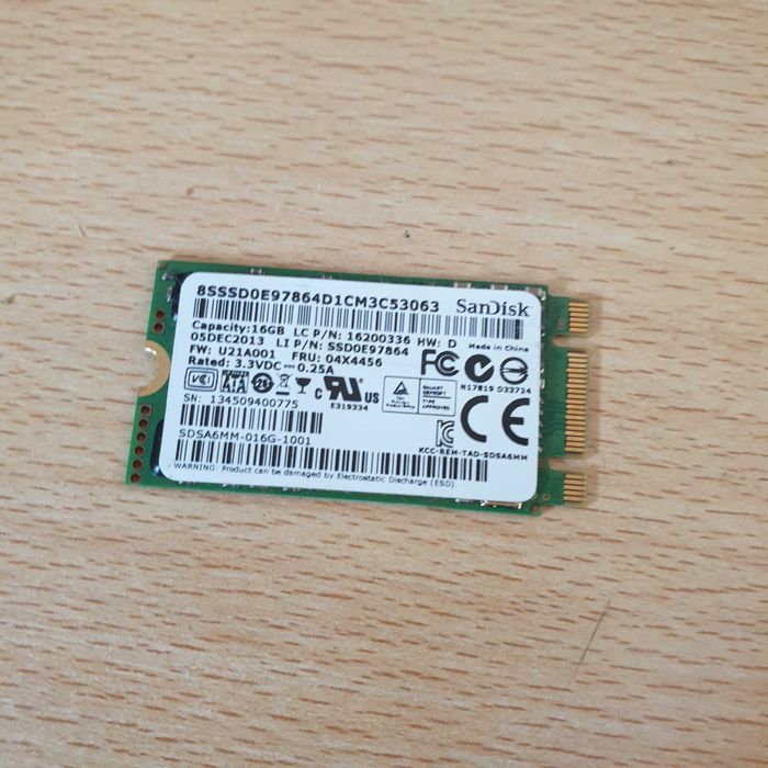 SanDisk 2242 M.2 16 GB SSD was used for cache64584338063107120