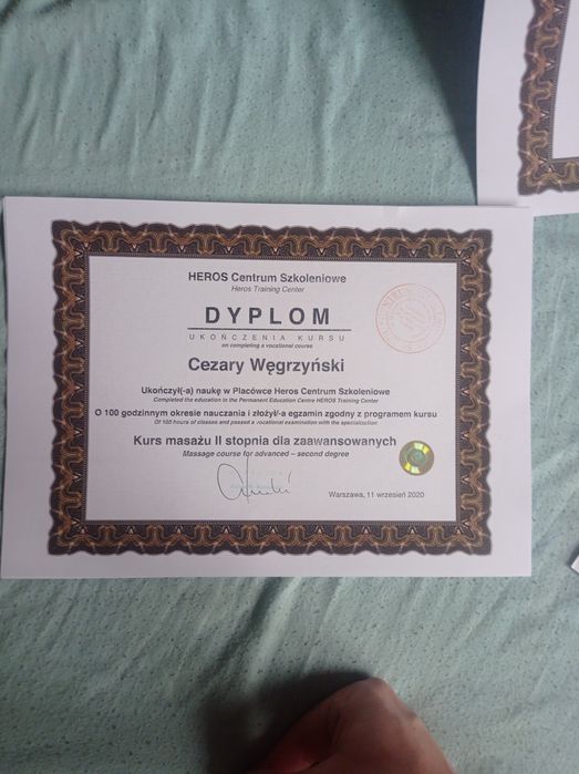 Masaż z dojazdem – Dyplomowany Technik Masażysta (Warszawa i okolice)
Mobile Massage – Certified Massage Therapist   (Warsaw & Surrounding Areas)