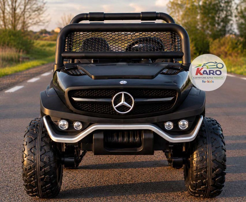 Pojazd na Akumulator Mercedes Unimog S Czarny 4x45W Koła EVA Full LED