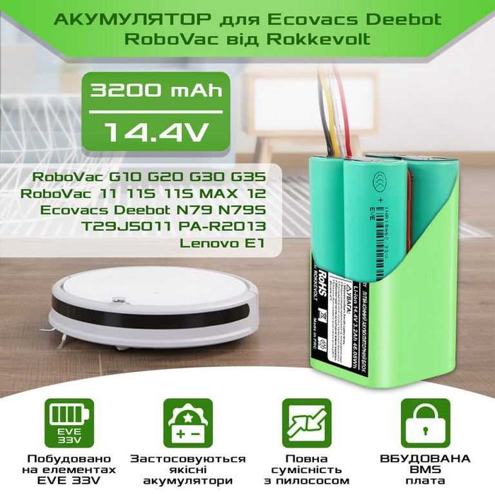 Акумулятор робота пилососа Ecovacs Deebot N79 DN62 DH35 DH43 DH45