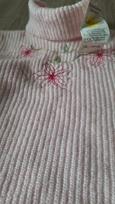 Golf sweterkowy różowy 128/134 Camiza