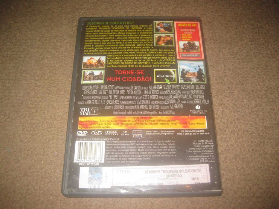 DVD "Starship Troopers- Soldados do Universo" com Casper Van Dien