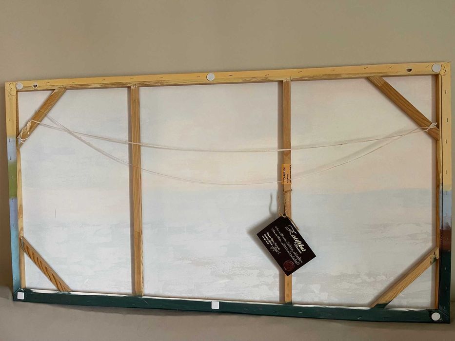 Tela pintada  à mão . praia