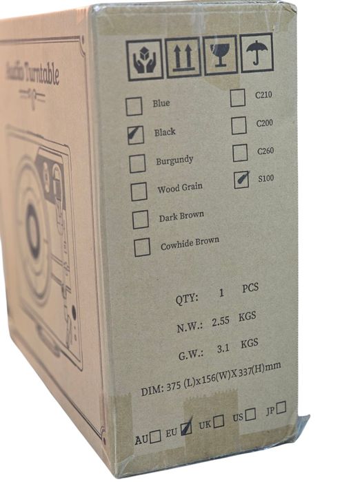 Toca-Discos Vintage com Bluetooth e 3 Velocidades - Mala Retro