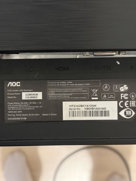 Monitor AOC 21.5” 75Hz