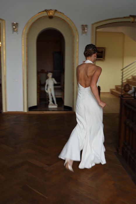 Suknia ślubna w stylu Meghan Markle naturalna elegancka