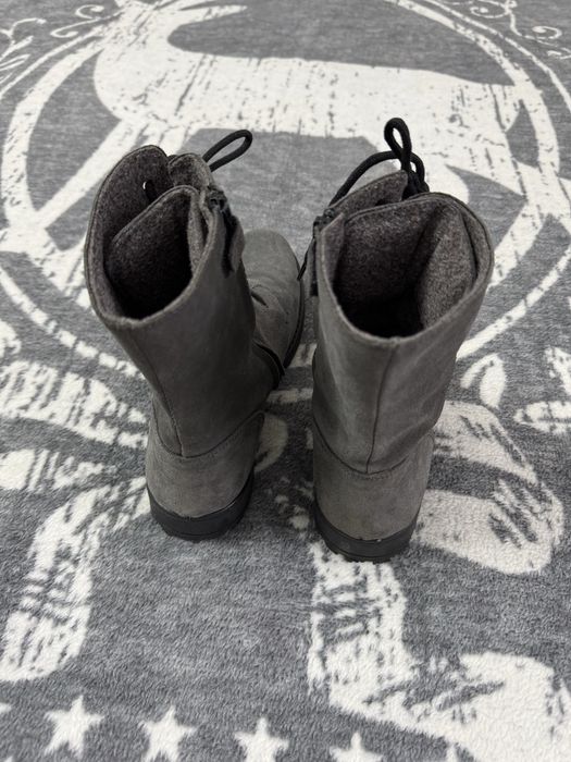 Теплі зимові сірі чоботи Lavorazione Artigiana Італія шкіра 40