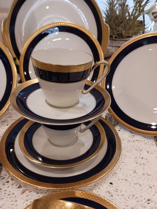 Edelstein Serwis kawa herbata kobalt zlocenie