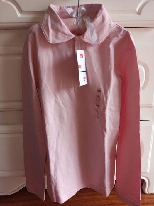 Camisola de Gola Zippy Rosa com manga princesa– Nova