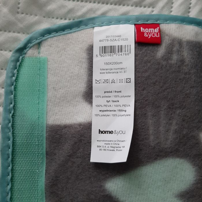 NOWY Koc plażowy, piknikowy, 150x200cm ,,Home and You"