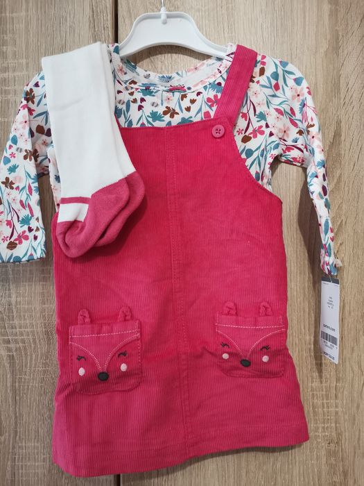 Carters, 9m, комплект 3ка, сарафан, кофта, колготы