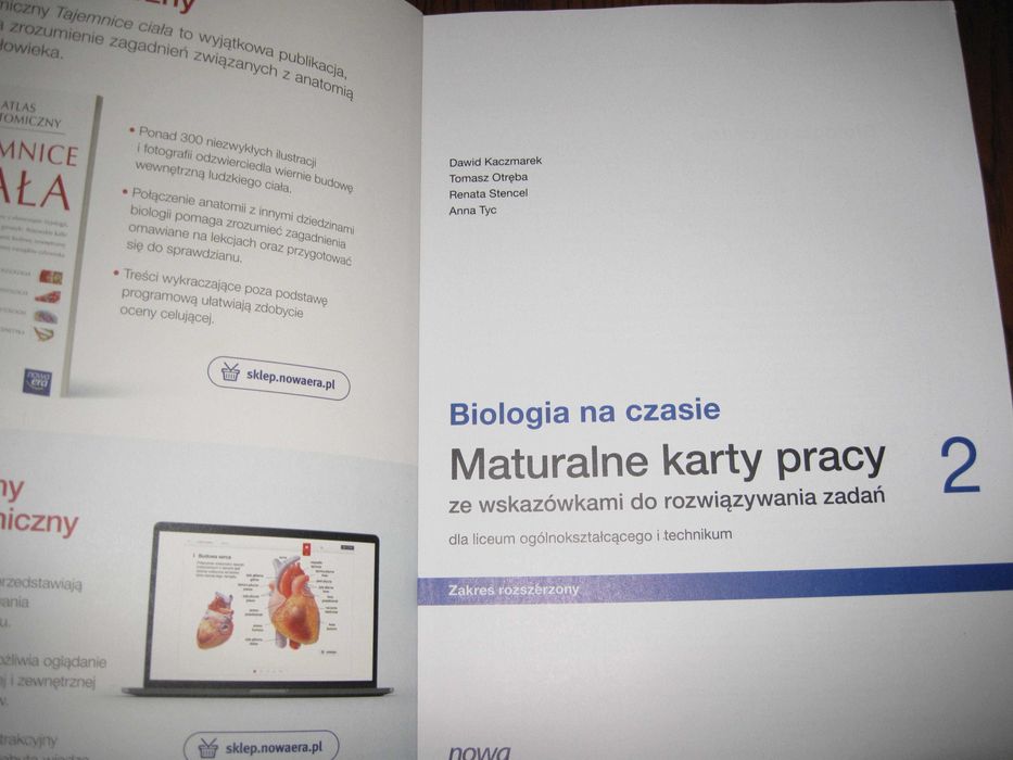 biologia maturalne karty pracy  klasa 2 Nowa Era  zakres rozszerzony