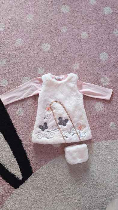 Sukienka świąteczna niemowlęca zimowa 80-86 (12-18mies)