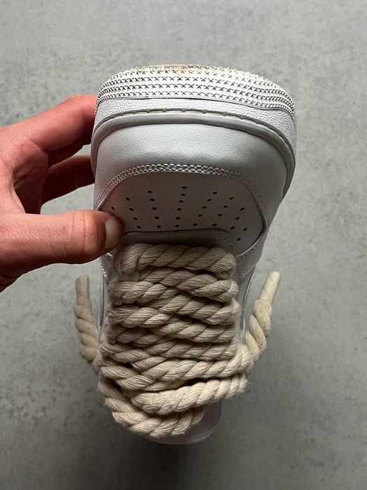 Nike Air Force 1 Low White Rope Laces 42 custom jak nowe