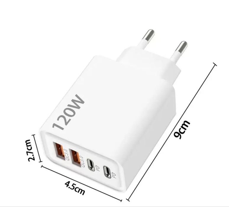 Зарядний блок 120W, 4 порти, новий