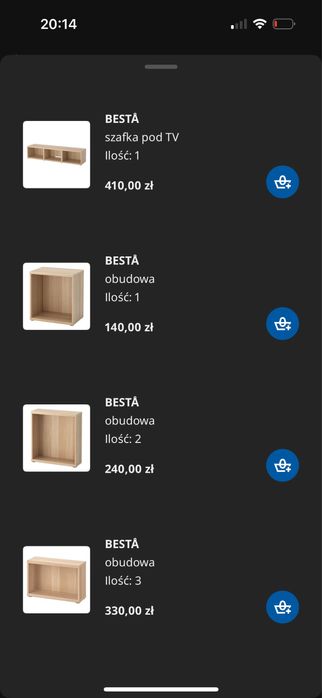 Szafki besta ikea rtv zestaw