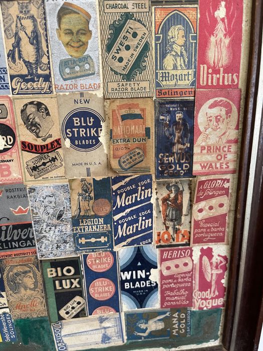 Coleção de embalagens lâminas de barbear old time