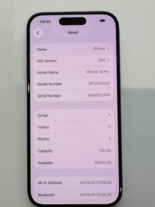 iPhone 15 Pro 128 GB — Black Titanium