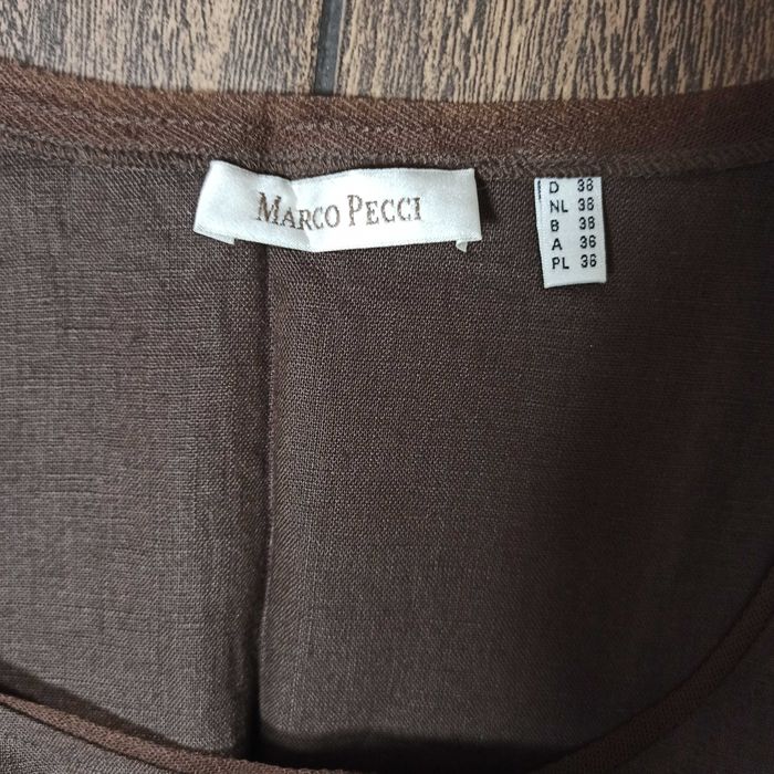 Брендовый льняной костюм блузка майка юбка Marco Pecci платье лен