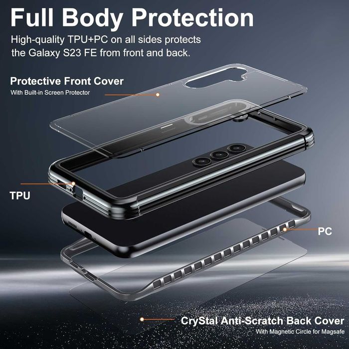Bestcelcase etui 360 Samsung Galaxy S23 FE 5G kurzo odporne WZMOCNIONE