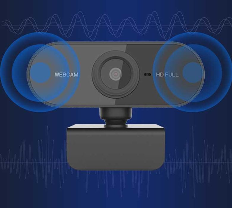 Webcam HD 1080P USB com Microfone Integrado e Rotação Manual 360° NOVO