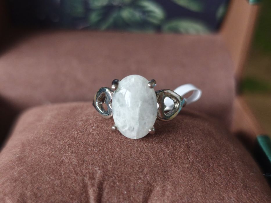 Pierścionek z kamieniem naturalnym kryształ górski kryształem r. 19