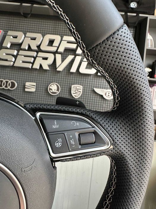 Кермо Audi S-Line Flat Bottom 2008–2016 | Перфорована шкіра | Підігрів | Нове