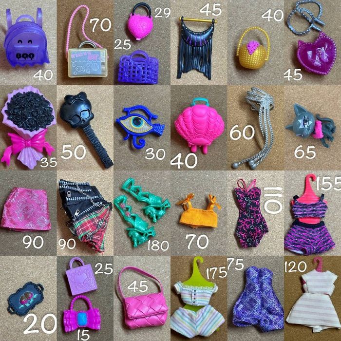 Аксесуари, одяг, взуття для monster high, rainbow high,ever after high