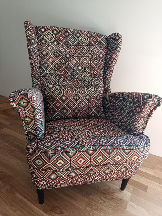 Fotel uszak +poduszka gratis hiszpański żakard