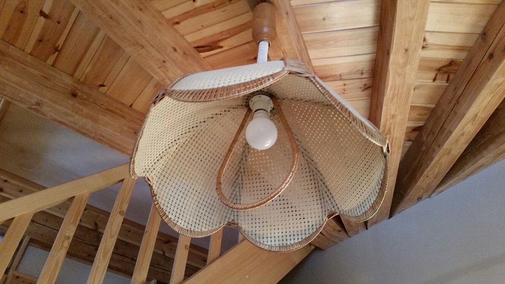 Żyrandol eko - drewno, len, wiklina!