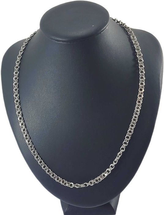 Elegancki srebrny łańcuszek damski 925 splot garibaldi długość 45,5 cm