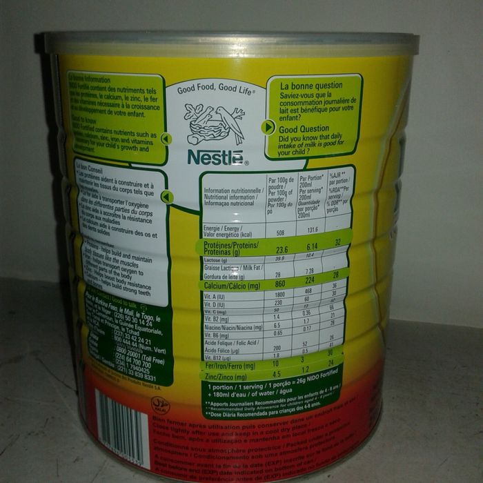 Lata de leite Nido 900g