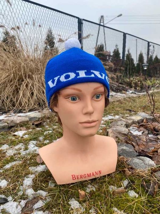 Czapka zimowa Volvo unisex niebieski beanie pompon niebieski race
