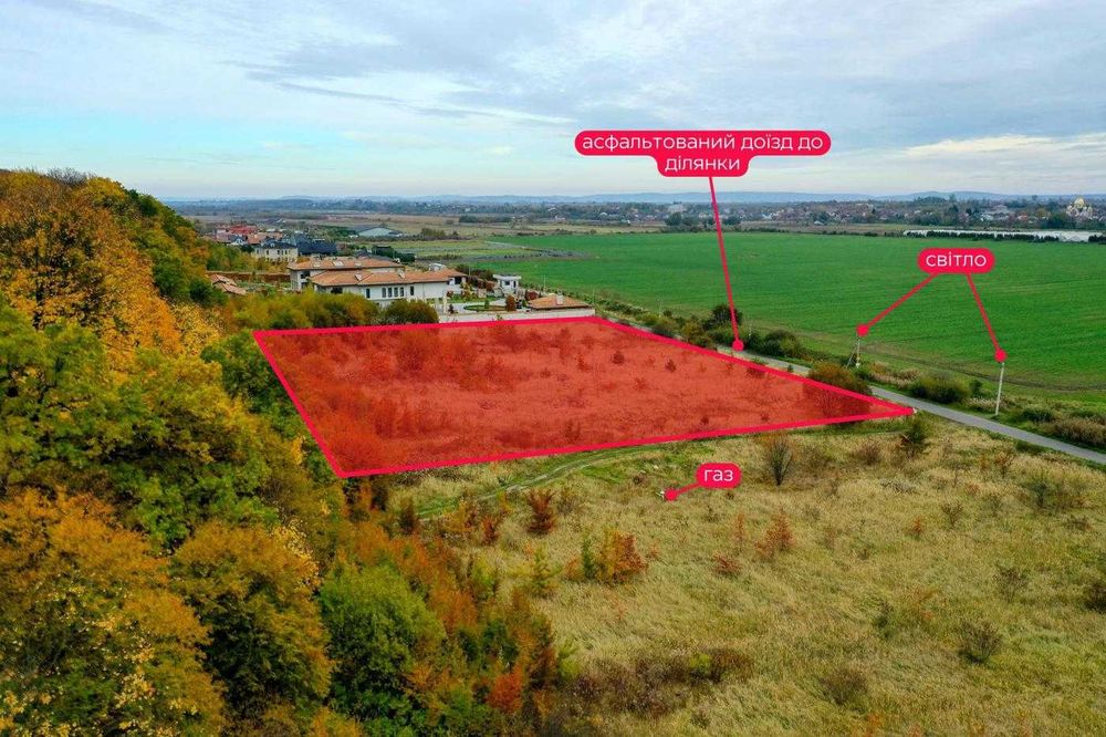 ділянка 72сот під забудову котеджів з елітними сусідами в с.Підберізці