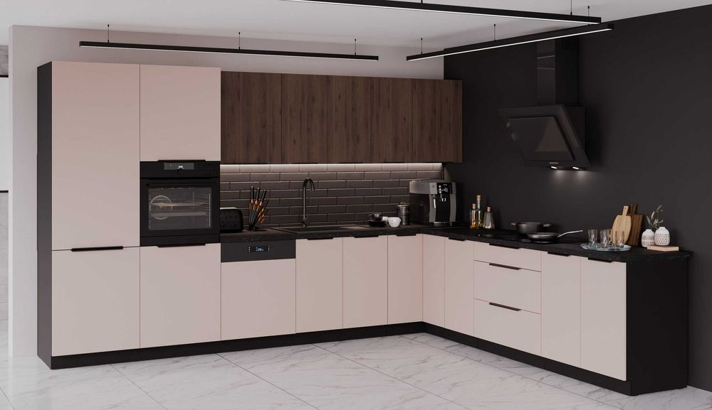 Kuchnia ARONA kaszmir – nowoczesne meble modułowe. Dowolny układ