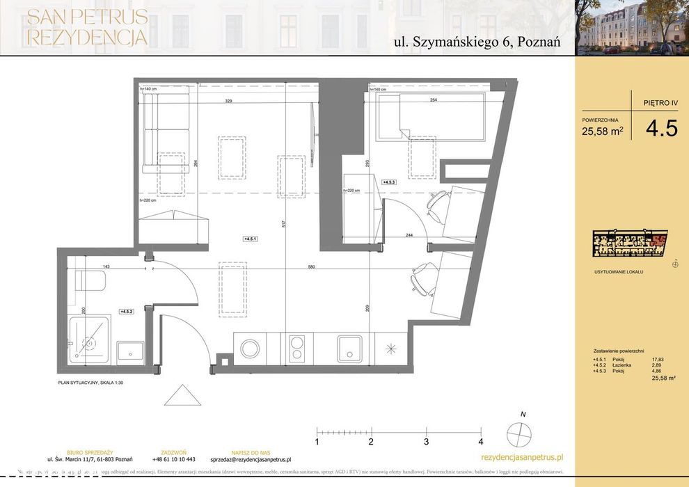 2-pokojowe mieszkanie 26m2 Bezpośrednio