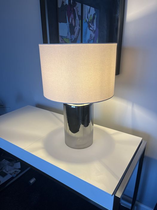 Lampa stołowa Zara Home szkło dymione srebrne