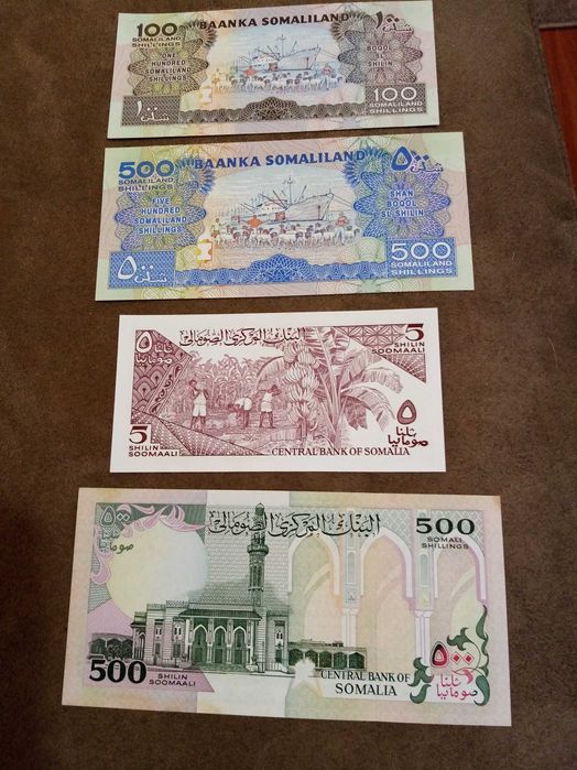 SOMÁLIA lote de 4 notas novas Não CIRCULADAS conforme foto