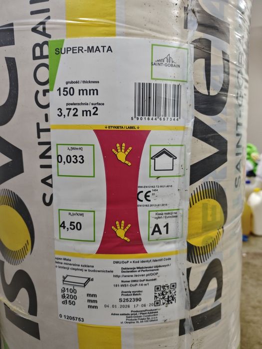 Super Mata Isover wełna mineralno-skalna 033 150 mm 15 cm