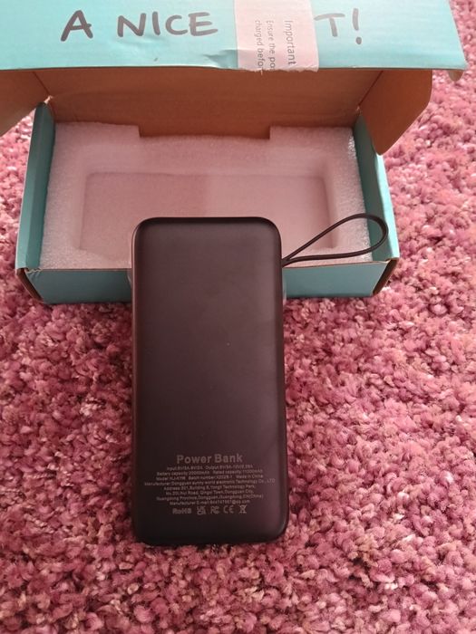 Powerbank 20000 mAh nova preta