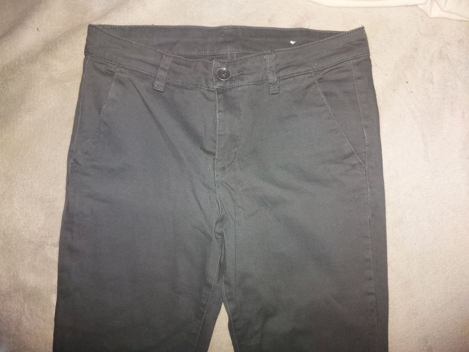 Szare, bawełniane damskie spodnie XS