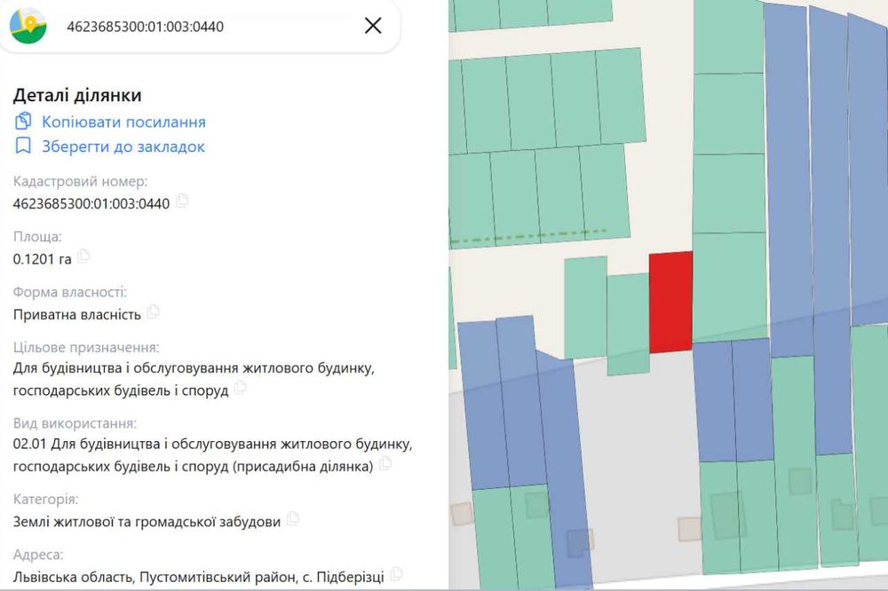 Продаж земельної ділянки 12сот під забудову в Підберізцях